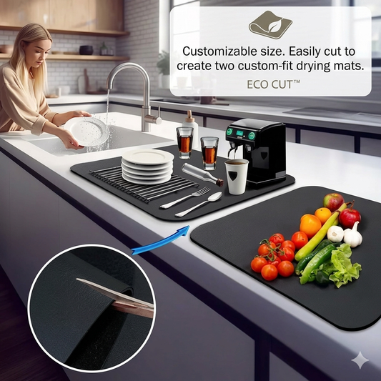 AR PRO™ Silicone Dish Drying Mat — Anti-Bacterial, Quick Dry & Rollable